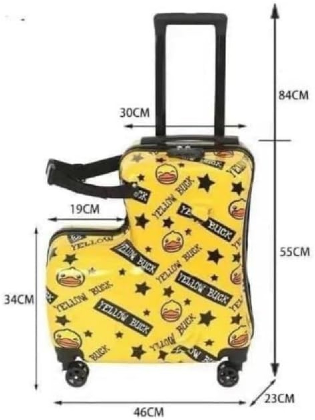 Kids Ride-On Travel Suitcase with Wheels - Spinner Carry-On Trolley Case with Password Lock, Universal Wheels for Ages 1-6