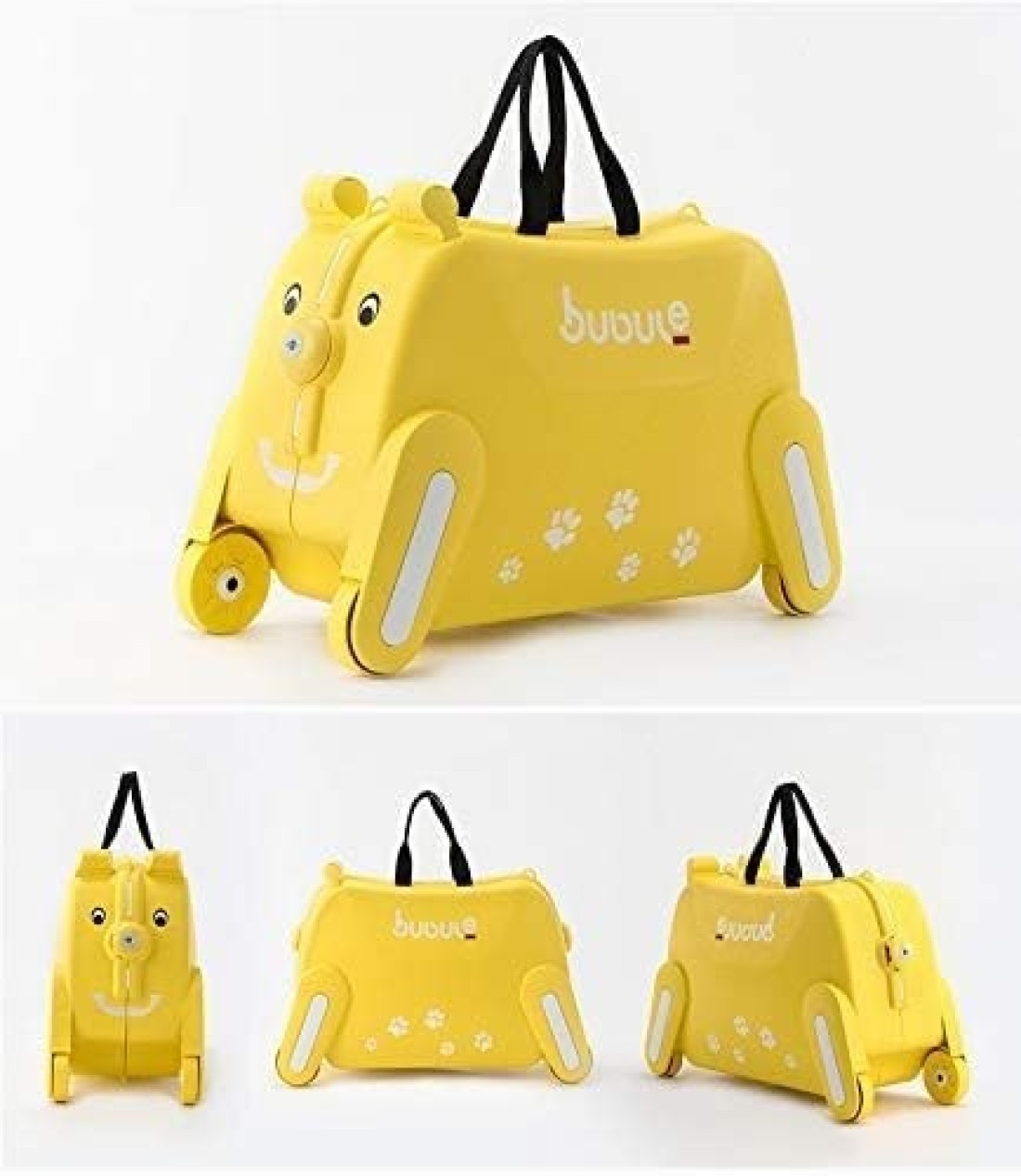 Children&#39;s Ride-On Suitcase with Wheels - Cute Cartoon Rolling Luggage for Kids, Travel &amp; Outdoor Fun(Yellow)