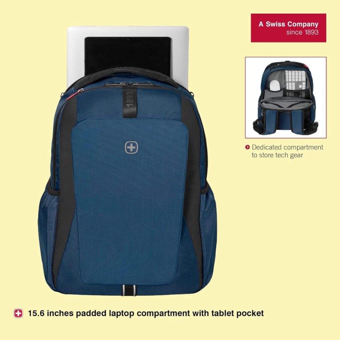 Wenger New Essentials 2023, Xe Professional 15.6 Inches Laptop Backpack, 23 Liters, Travel Bag With Tablet Pocket, Swiss Designed
