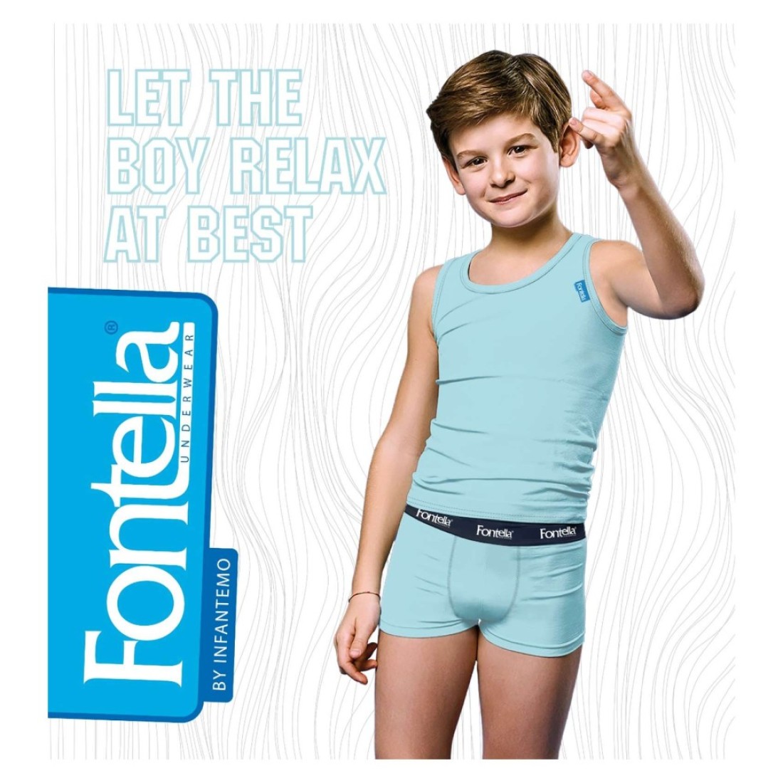 Fontella Cotton Underwear Set for Boy 800504 Aqua 4 Years
