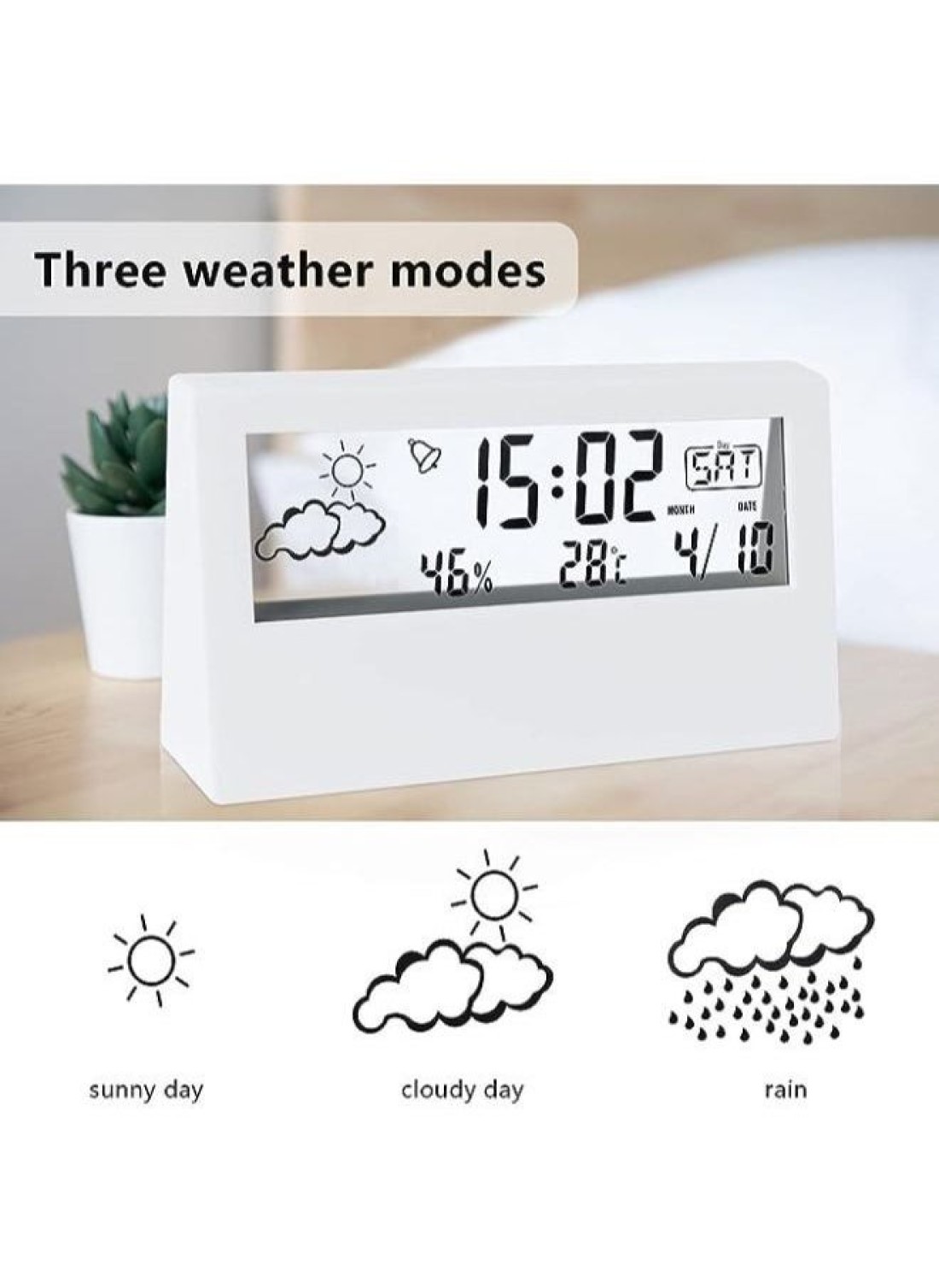 Generic Digital Alarm Clock With Time Date Temperature Display Easy Snooze Function Backup Batteries Sleep Timer Display LED Alarm Clock For Bedroom