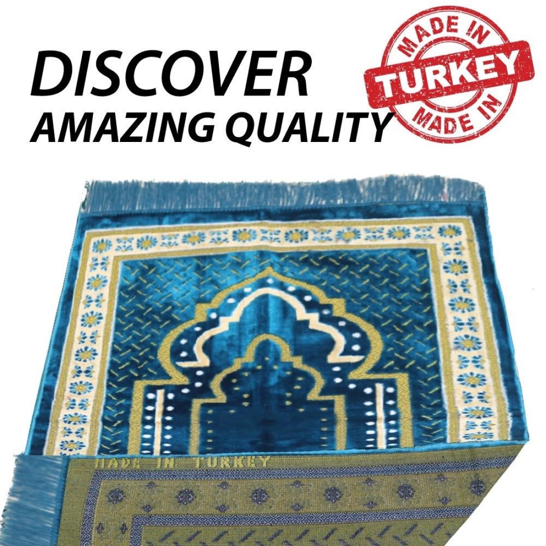 STARGOLD Traditional Turkish Prayer Mat 70x110 cm Large Portable Multicolor Islamic Prayer Rug, Janamaz Sajjadah For Men And Women