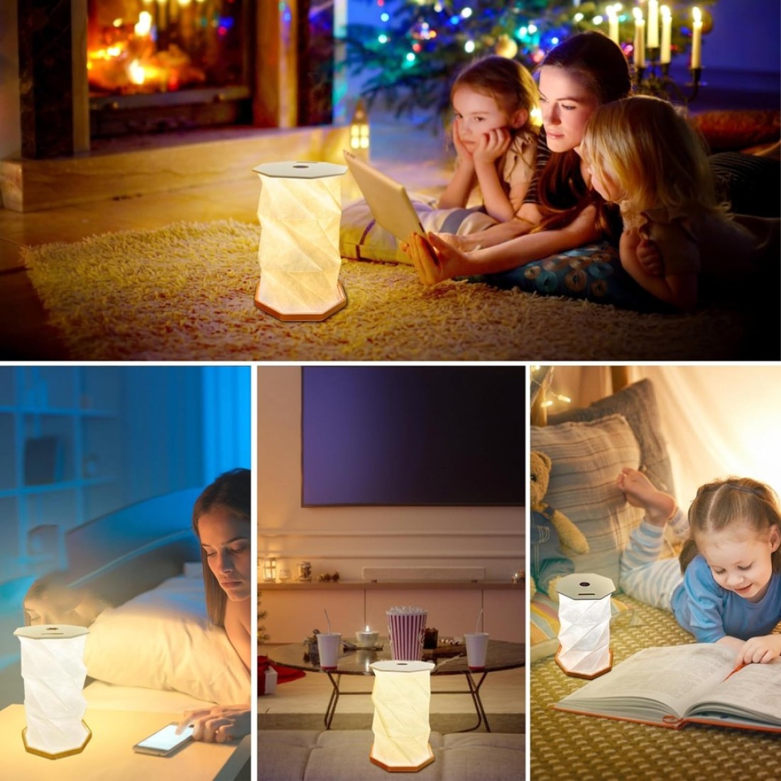 Folding Book Lamp,Upgraded Version Portable Rotating Desk Light,Novelty LED Paper Lantern