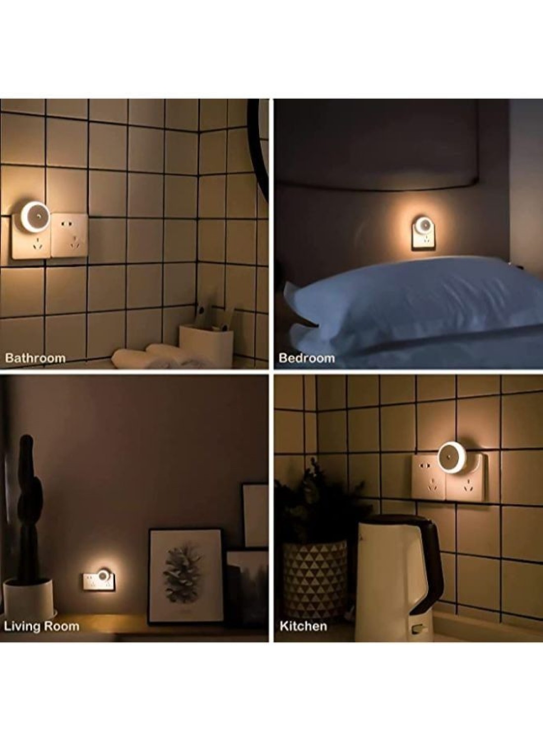Generic Night Light Plug Into Wall, Nightlight With Dusk To Dawn Sensor, 0.5W LED Night Light For Kids Room, Baby Night Light, Bathroom Night Light, Stair Lights, Hallway Light