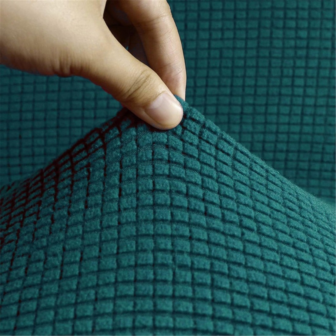 Stretch Fit 2-Seater Sofa Cover Teal Green Soft Brushed Fabric Couch Cover Full Coverage Furniture Protector Slipcover Two Seater Fits on Standard and Recliner Sofa 145-178cm Size