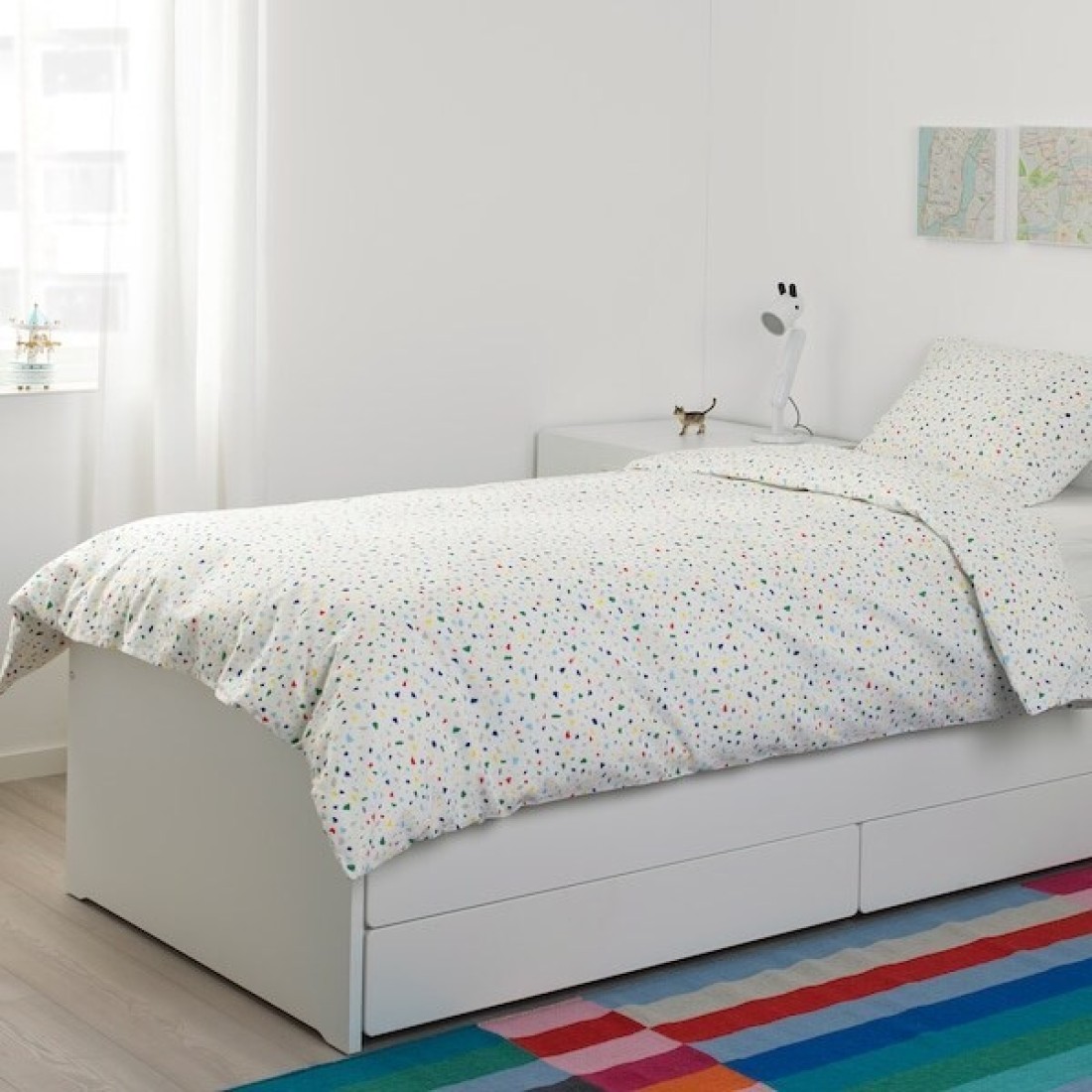 Duvet Cover And Pillowcase White/Mosaic Patterned 150X200/50X80cm