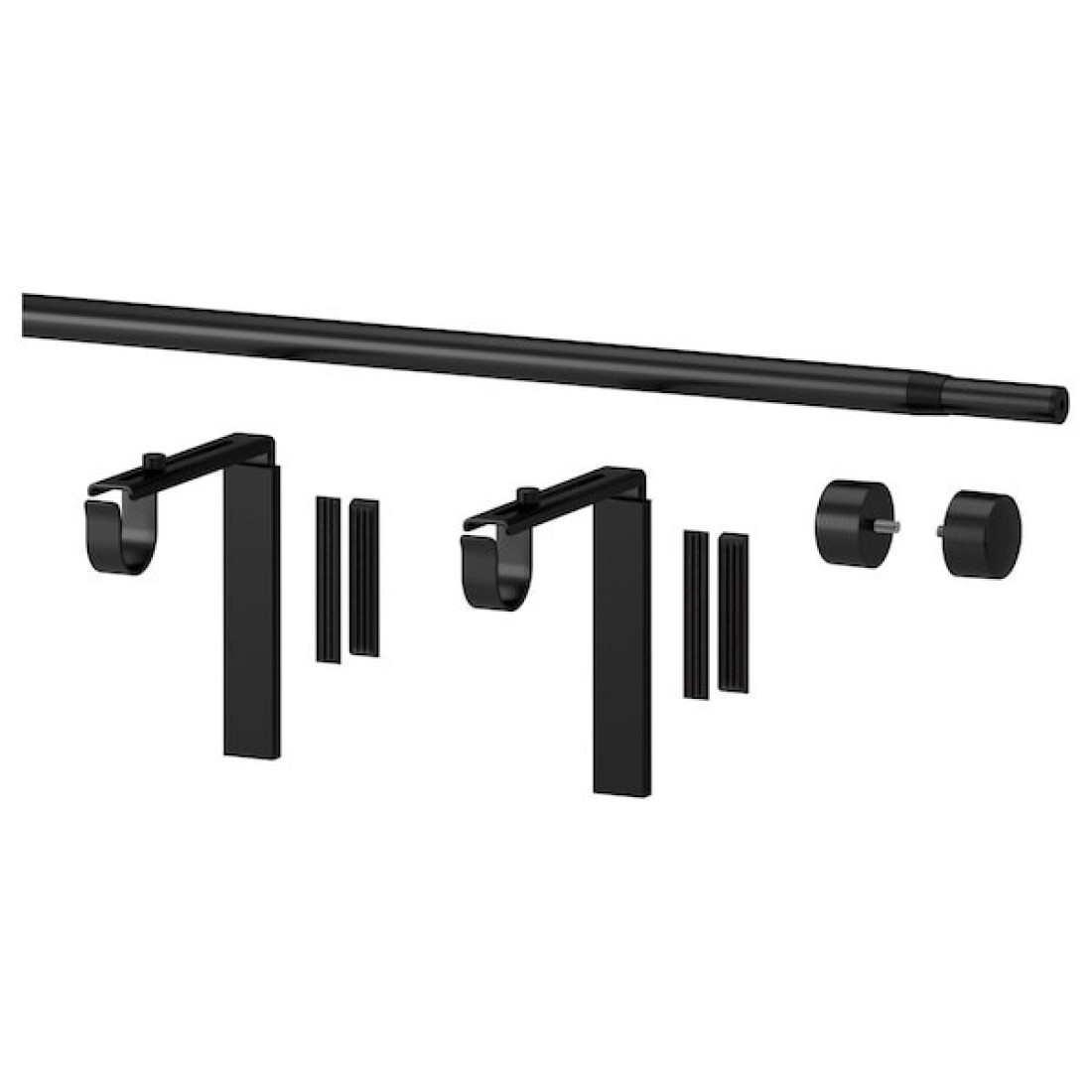 Curtain Rod Combination Black 120-210cm