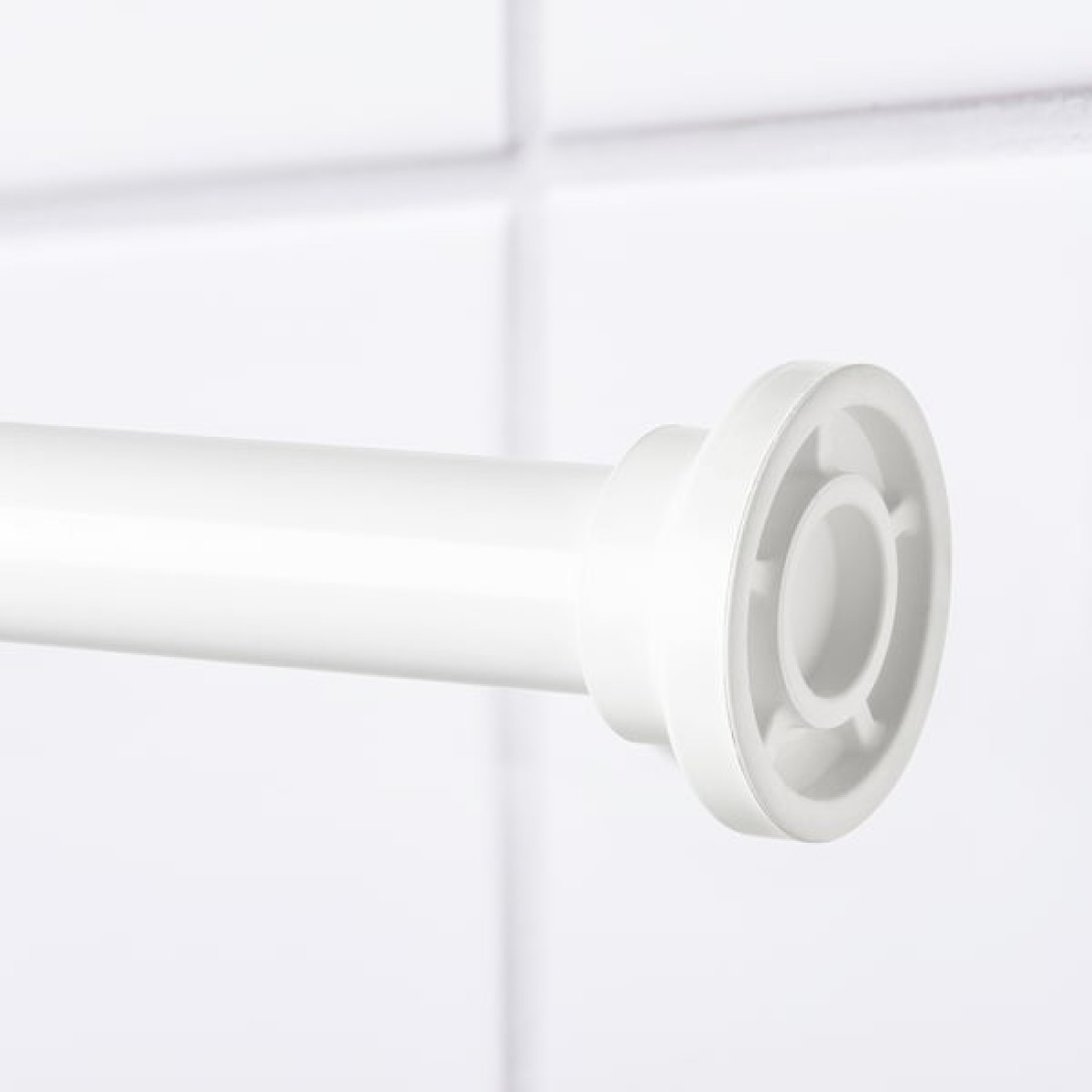 Shower Curtain Rod White 70-120cm