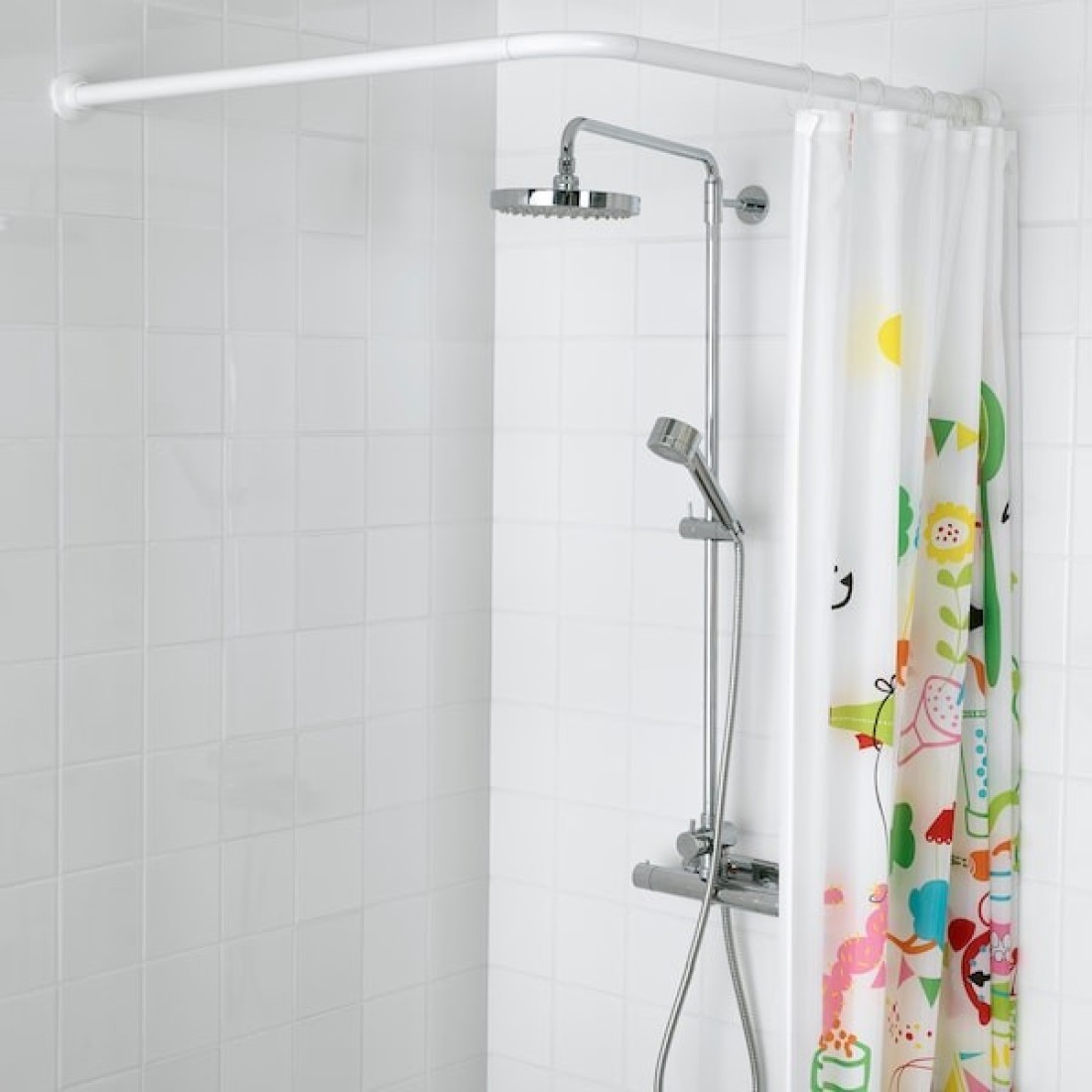 Shower Curtain Rod Shower Curtain Rod Can Be Installed In A U Shape White