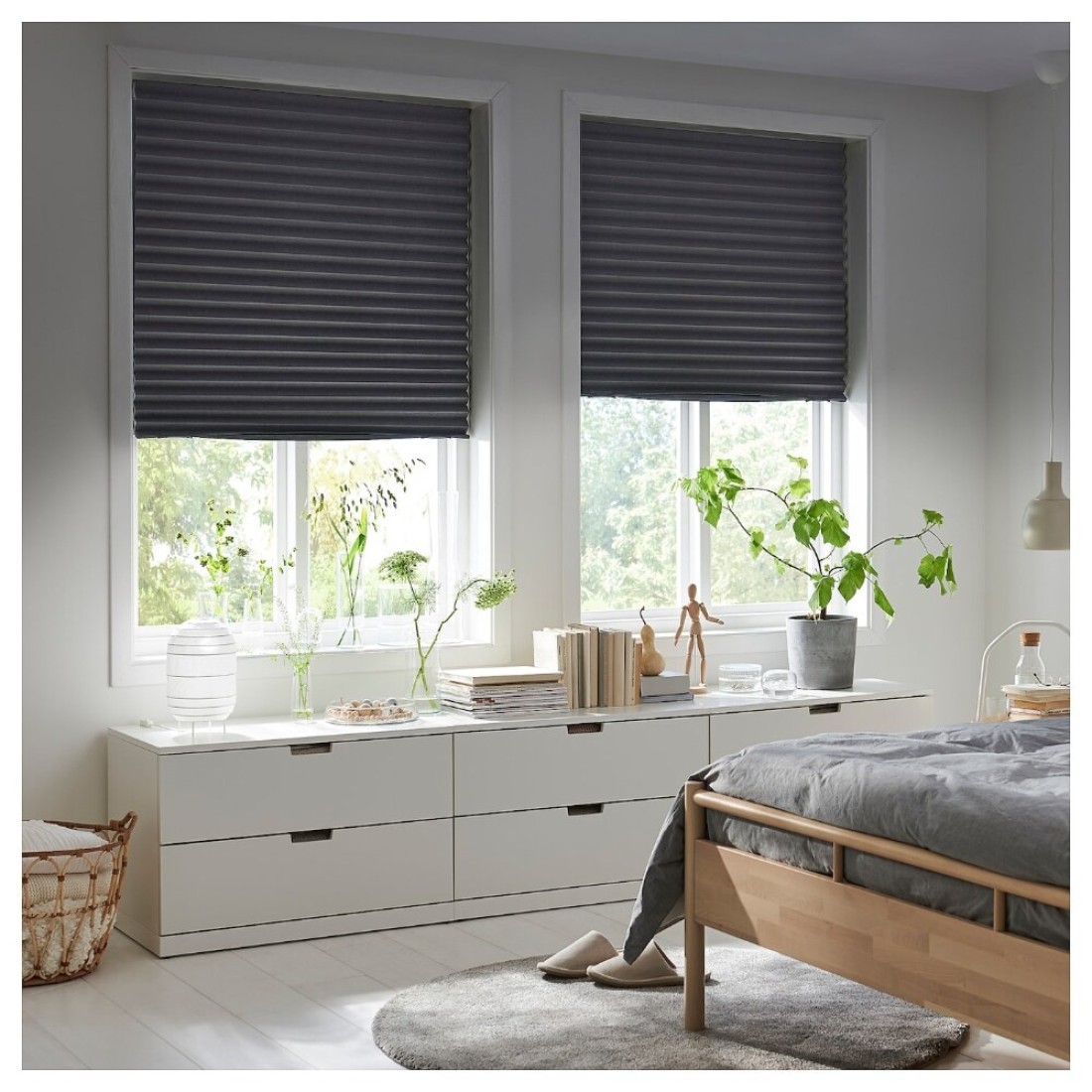 Block-Out Pleated Blind Dark Grey 100X190cm