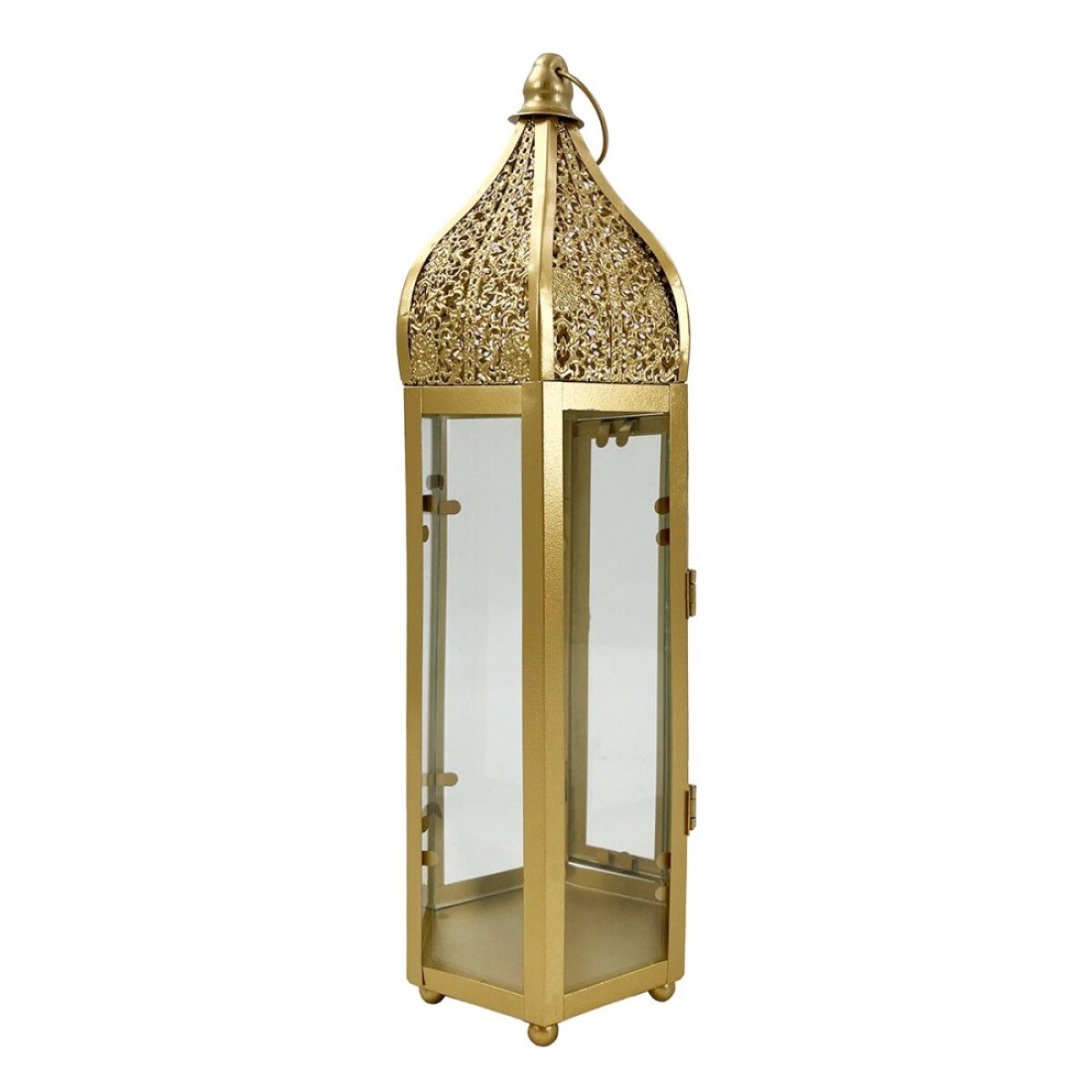 Eid Lantern Candle Holder Gold 12x12x39cm