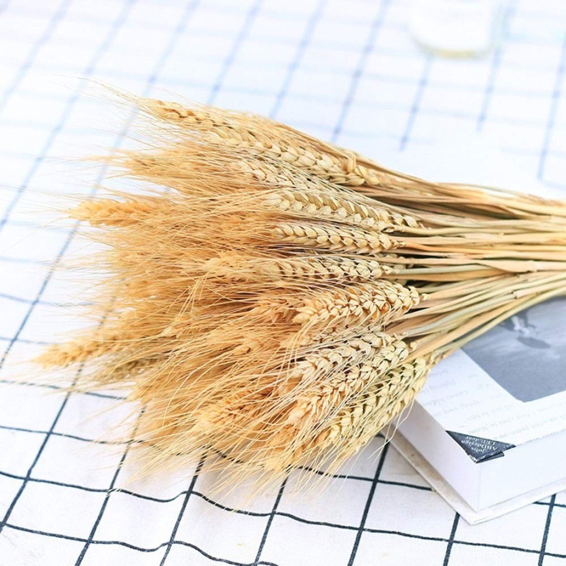 100 Stems Dried Wheat Stalks Dried Natural Ear of Wheat Grain Flowers for Home Dining Table Flower Arrangement Art Wedding Decoration