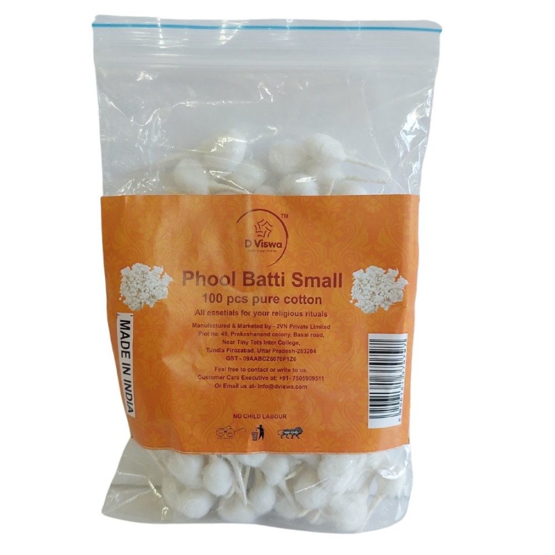 D Viswa Pooja Essentials Phool Batti Small - 100 Pc Set Of 2