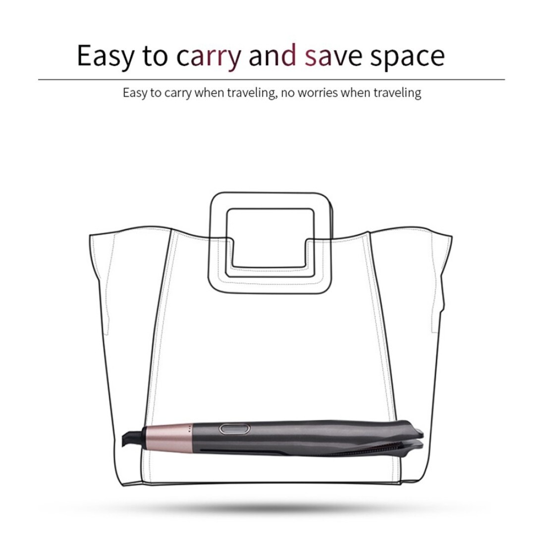 Generic-Professional Iron Flat Hair Straightener LCD Thermoregulation Ceramic Twisted Hair Curler 2 in 1 Curling Styling Tool