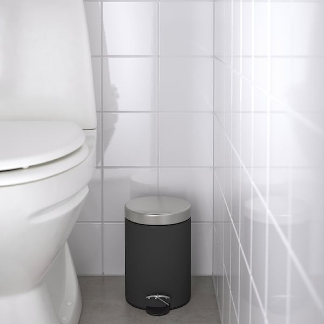Waste Bin Soft Closing Lid Closes Smoothly And Quietly Dark Grey 3 L