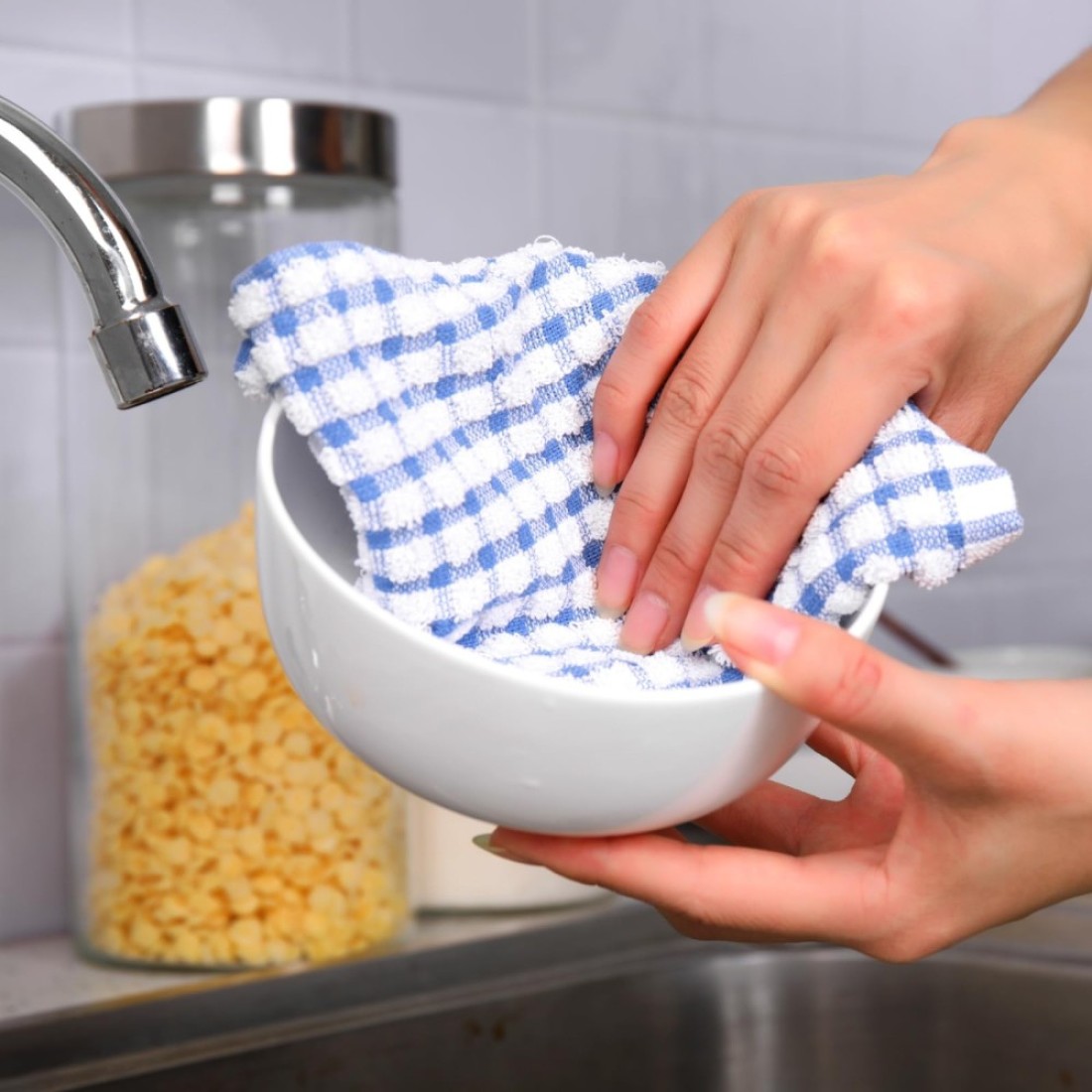 Oeleky Dish Cloths for Kitchen Washing Dishes Super Absorbent Dish Rags Cotton Kitchen Dish Towels Pack of 8 12x12 Inches