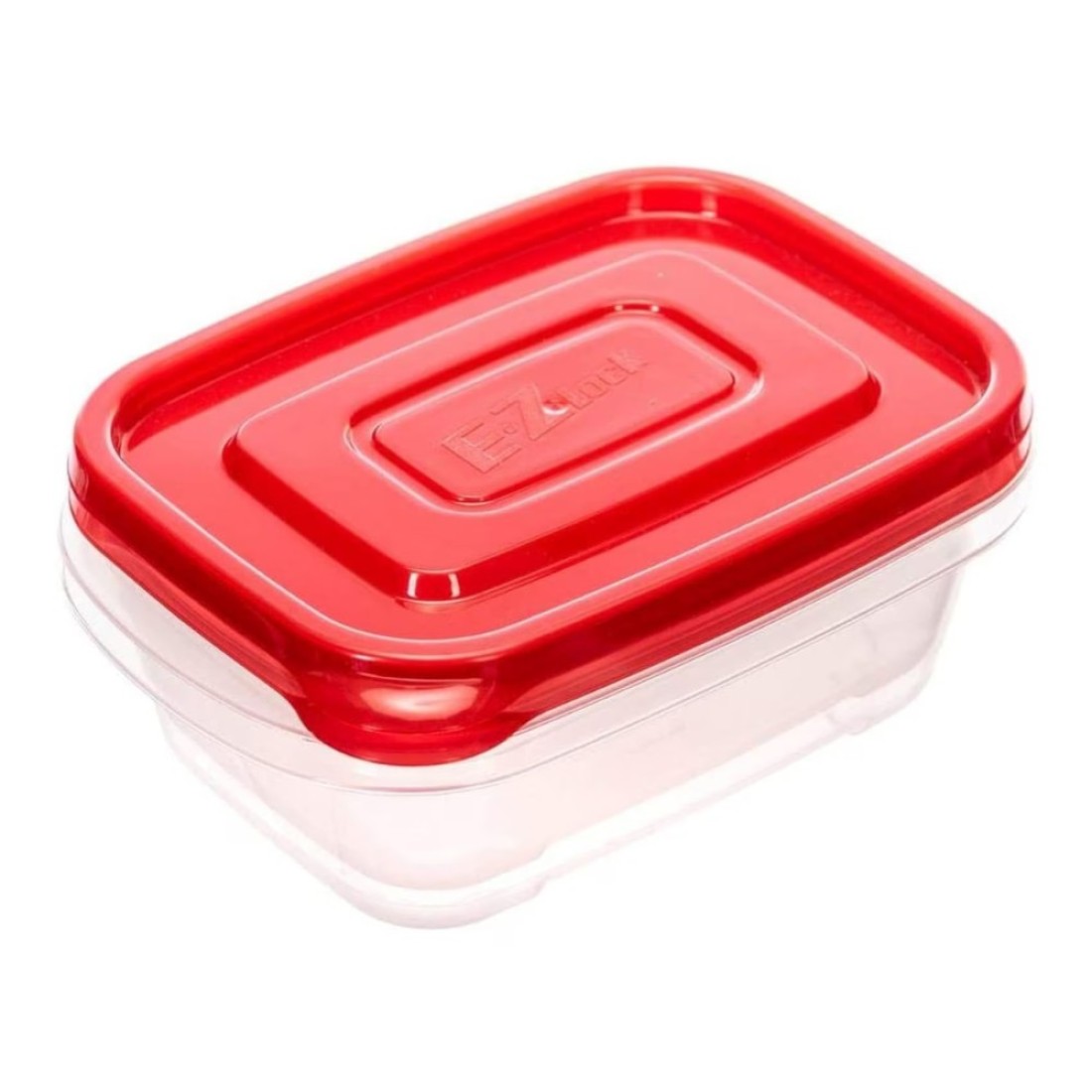 Lock &amp; LockEZ Lock Easy Plastic Rectangular Food Container HLE6304 Clear/Red 520ml 2 PCS