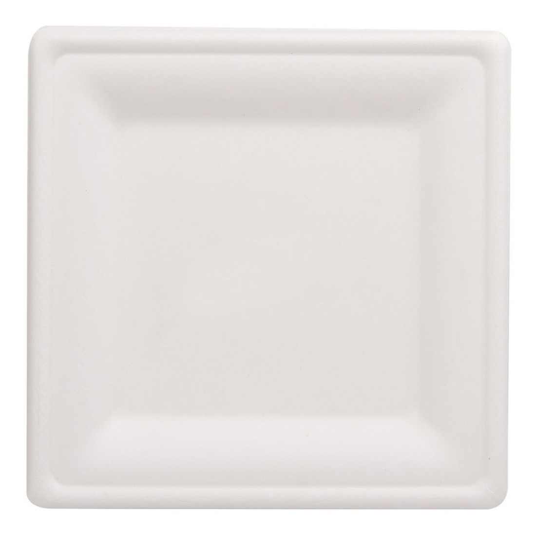 Fun Green Track Sukkar Pulp Square Plates White 10x10inch 10 PCS