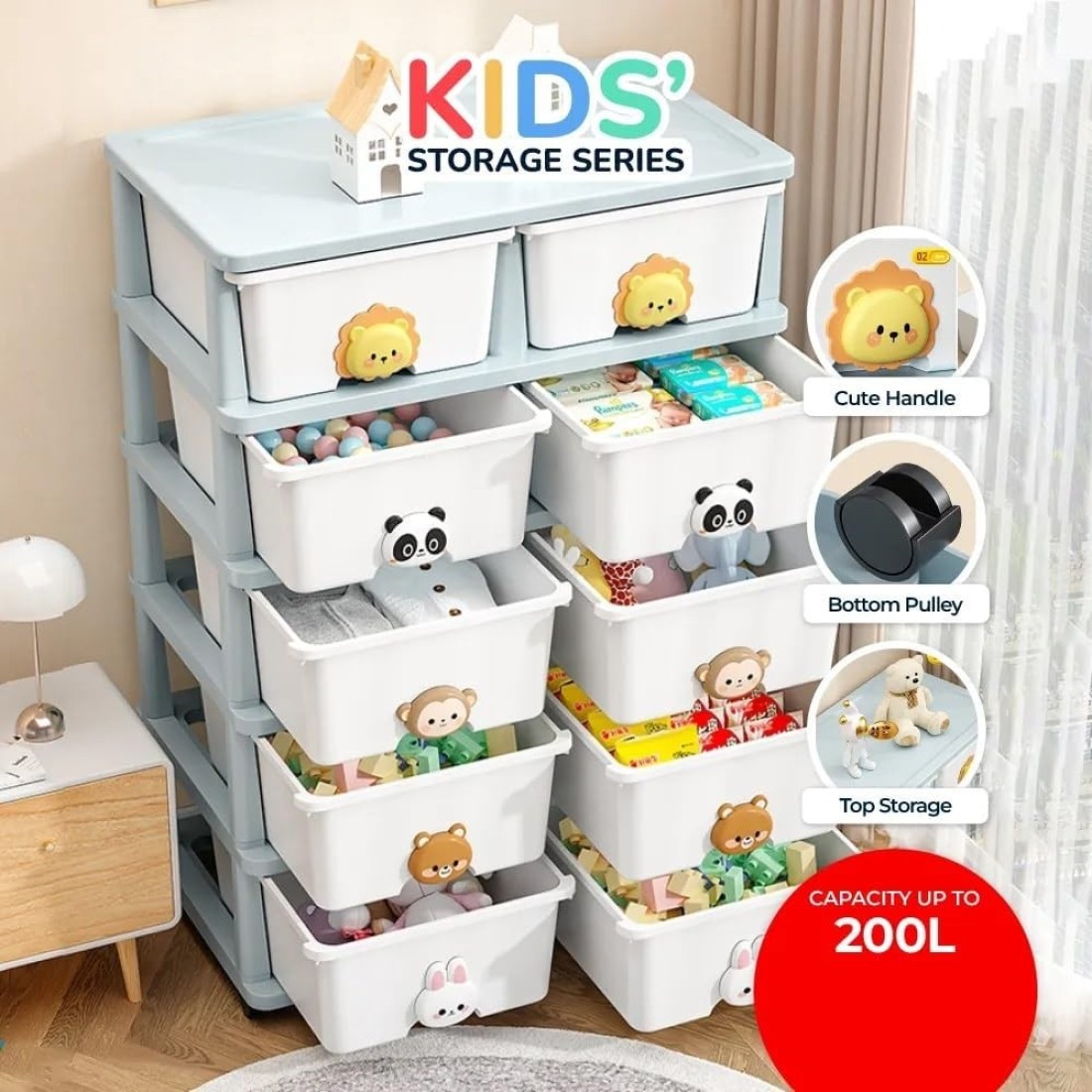 COZY NEST Multi-Layer Plasti Drawer Storage Cabinet Clothes Organizer Rolling Toy Box With Wheels For Kitchen Container Box,Bath,Living Room,Office