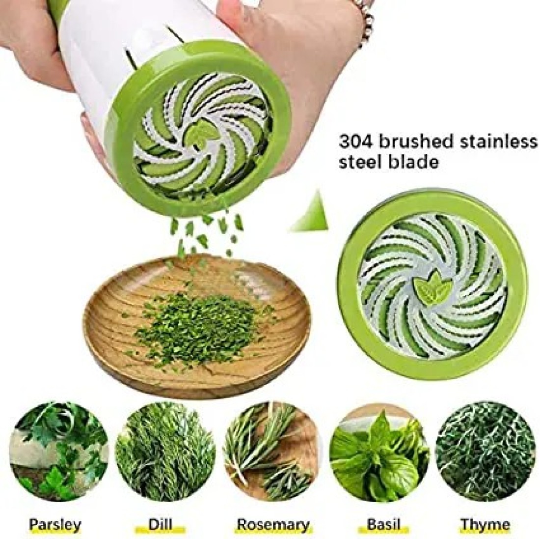 Herb Grinder，ShowTop Spice Mill Parsley Shredder Chopper Vegetable Cutter Garlic Coriander Spice Grinder Crusher Kitchen Accessories