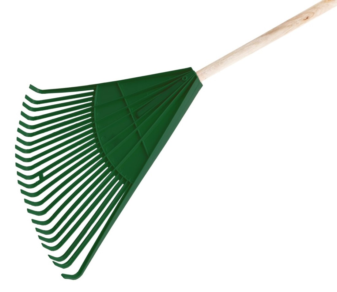 Egardenkart Store Garden Leaf Rake Pvc/Wooden Handle 22 Teeth (Green)