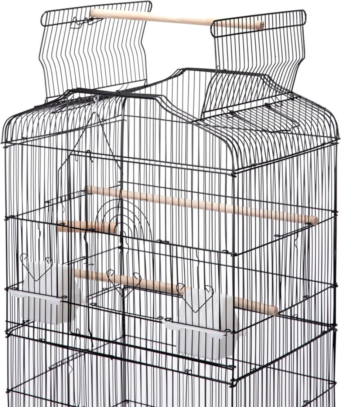 Egardenkart® Open Play Top Bird cage with Rolling Stand for Cockatiel Sun Conure Parakeet (Black)