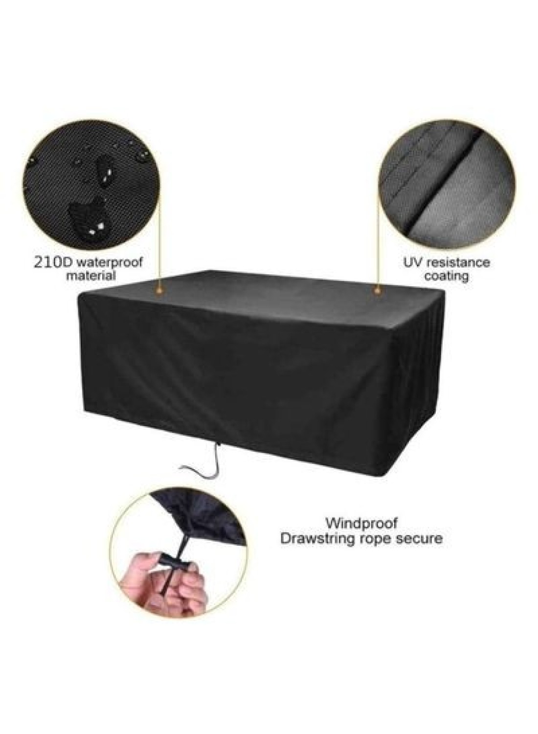 Outdoor Table Resistant Waterproof Storage Waterproof Patio Furniture Cover 270x180x89