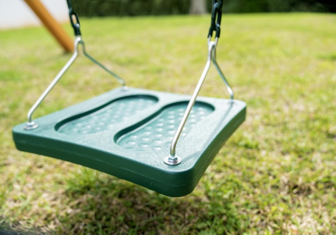 SwingNSlide NE 5041 StandUp Swing with 14 x 14 Swing Base and Coated Chains for Swing Set and Playset Green
