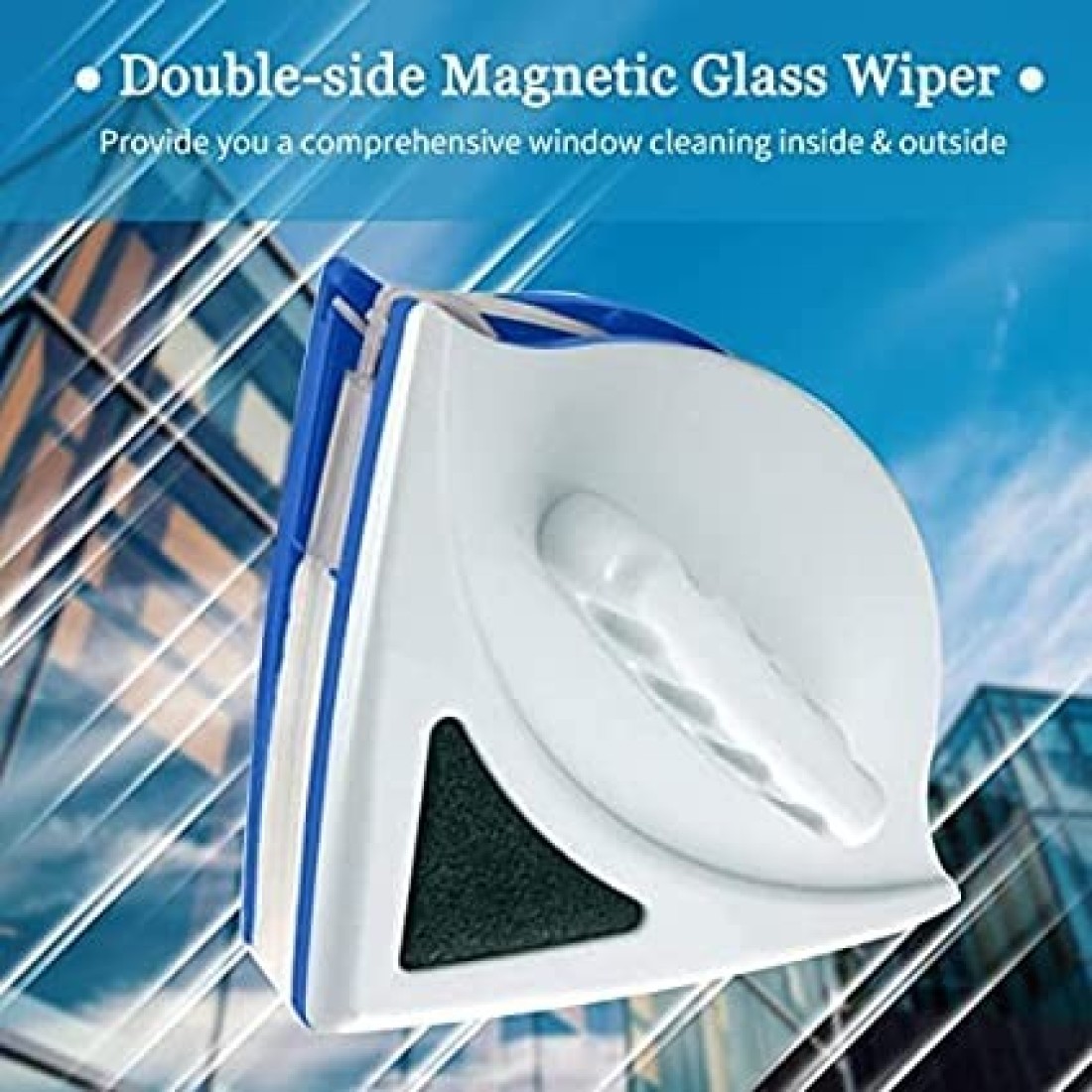 ABBASALI side Glass Wiper Window Cleaner Surface Cleaning Brush Triangle Cleaning Tools for High House Glass Windows Thickness 3-8mm(model may change according to avaibility)