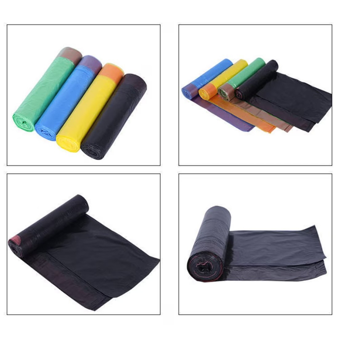 Generic-45*50CM Household Heavy Duty Trash Bags Garbage Storage Bags with Drawstring for Home Kitchen Bathroom Bedroom Living Room Office