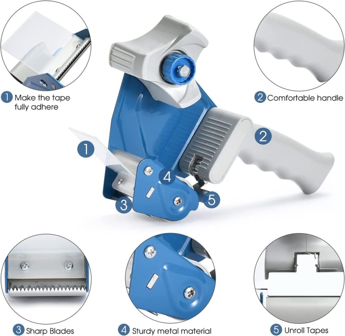AL ARQAM Packing Tape Dispenser Gun, Hand-Held Industrial Side Loading Tape Dispenser for Commercial Packaging, Shipping, Moving, Carton and Box Sealing
