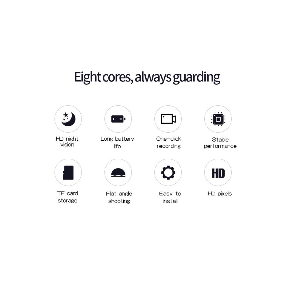 Generic-Black A9 Camera WIFI Remote Camera Wide-angle Home Security Night Vision Camera 1080P HD Camera with Magnetic Installation Black