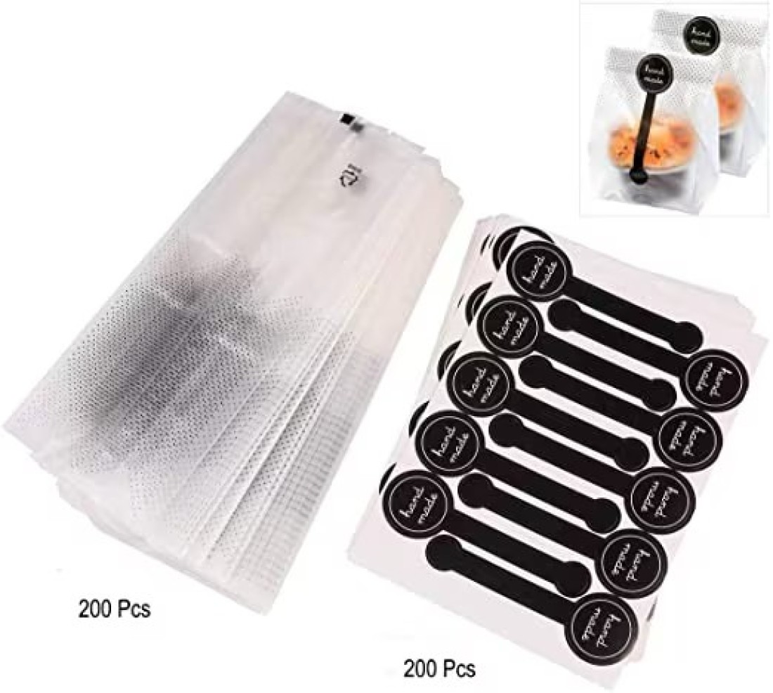 Aiwanto 200Pcs Translucent Cake Cokkie Bags Cookie Cake Chocolate Candy Snack Bags Bakery Packets