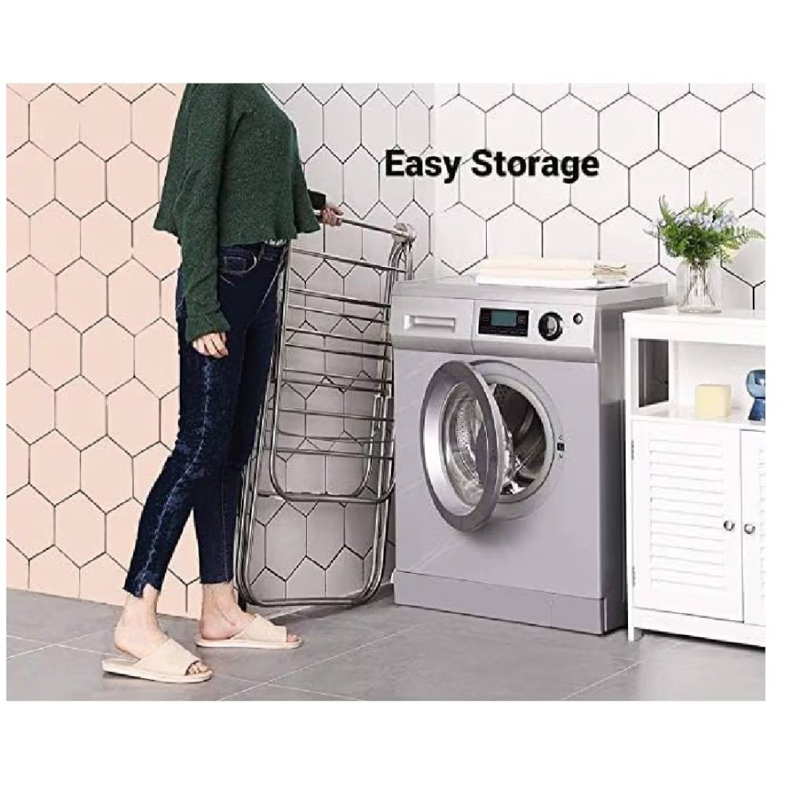 Heavy Duty Laundry Cloth Drying Stand, Home Cloth Dryer Stand, Stainless Steel Cloth Drying Rack Stand, Foldable Clothes Drying Rack For Indoor and Outdoor