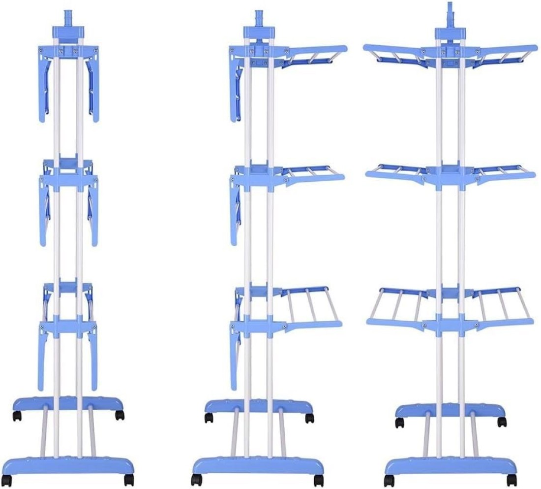 
GStorm Folding 3 Tier Clothes Drying Rack Rolling Blue