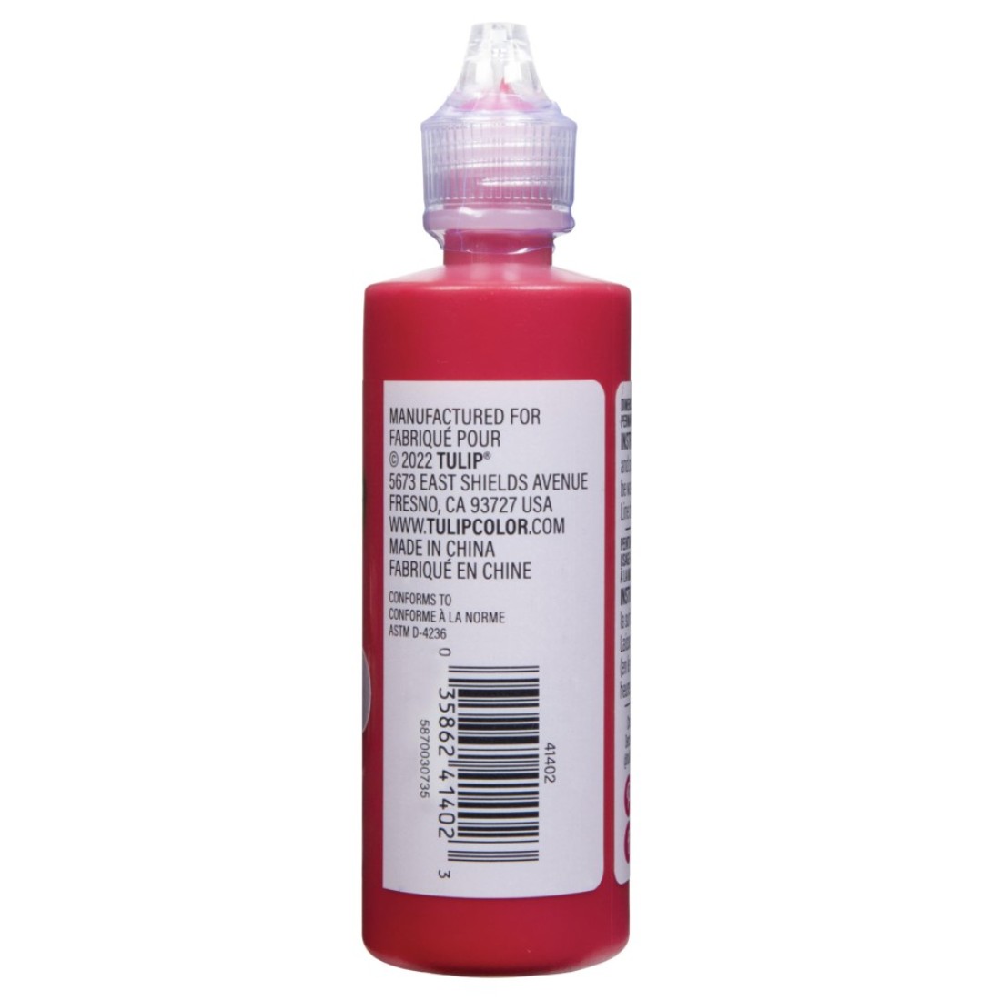 Tulip 41402 Dimensional Fabric Paint 4oz Slick Deep Red