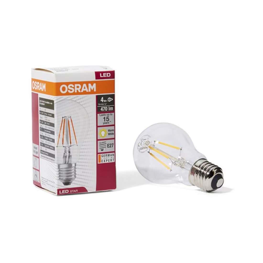 Osram E27 Filament LED Bulb 4W Warm White