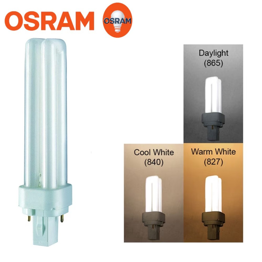Osram Dulux D Home Decorative Fluorescent Lamp 2 PIN luminous flux - COOL WHITE 18W, 4000K, 1200lm - Pack of 3