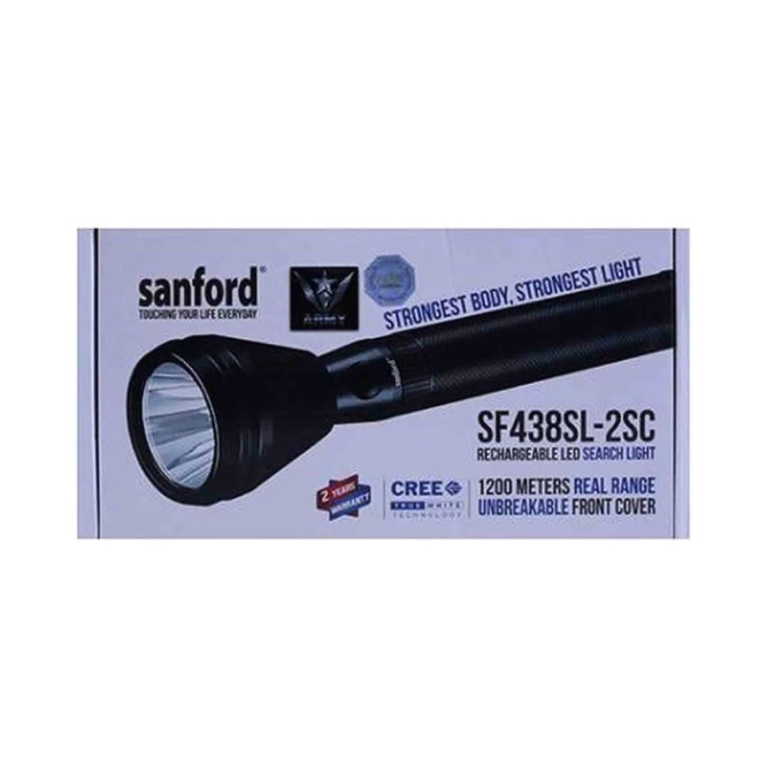 Sandford Rechargeable 2SC Flashlight With Battery Black