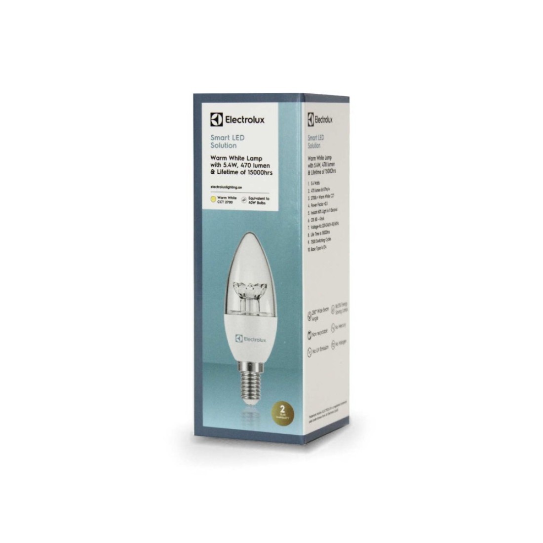 Electrolux E14 LED Candle Lamp 5.4W Warm White