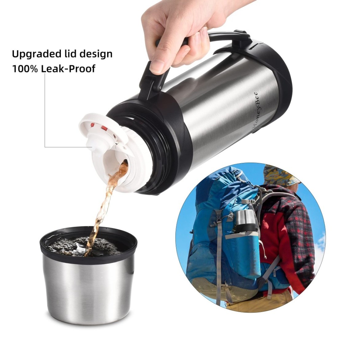 Vacuum Insulated Bottle Coffee Thermos41 OunceThermos for Hot DrinksKeep Liquid Hot or Cold 24 HoursThermos Perfect Size Cleaning BrushPortableBpaFree Termos Para Cafe