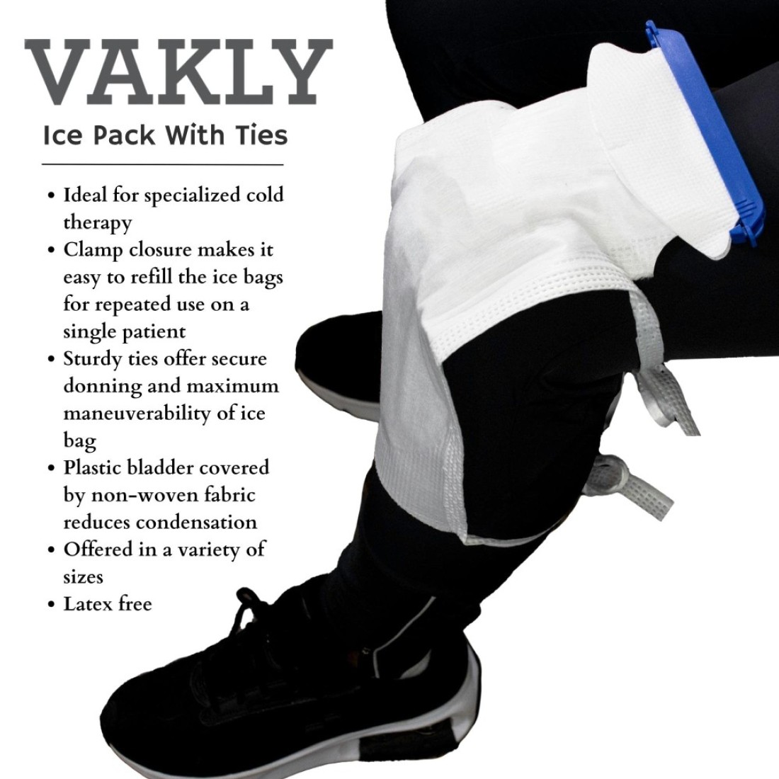 Refillable Ice Bags with Clamp Closure Pack of 5 Large 612 x 14 Reusable Easy Filling Hospital Icepack with Soft Outer Covering and Leak Resistant Inner Layer Vakly First Aid Kit Guide 5