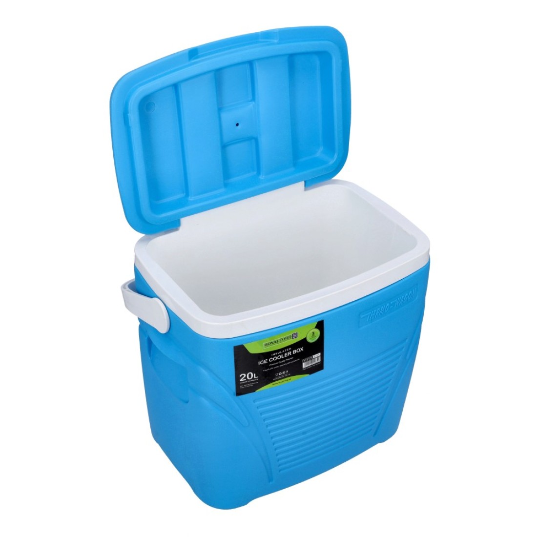 Royalford Insulated Ice Cooler Box, 20L, Rf10476, Premium Quality Polymer, Thermal Insulation