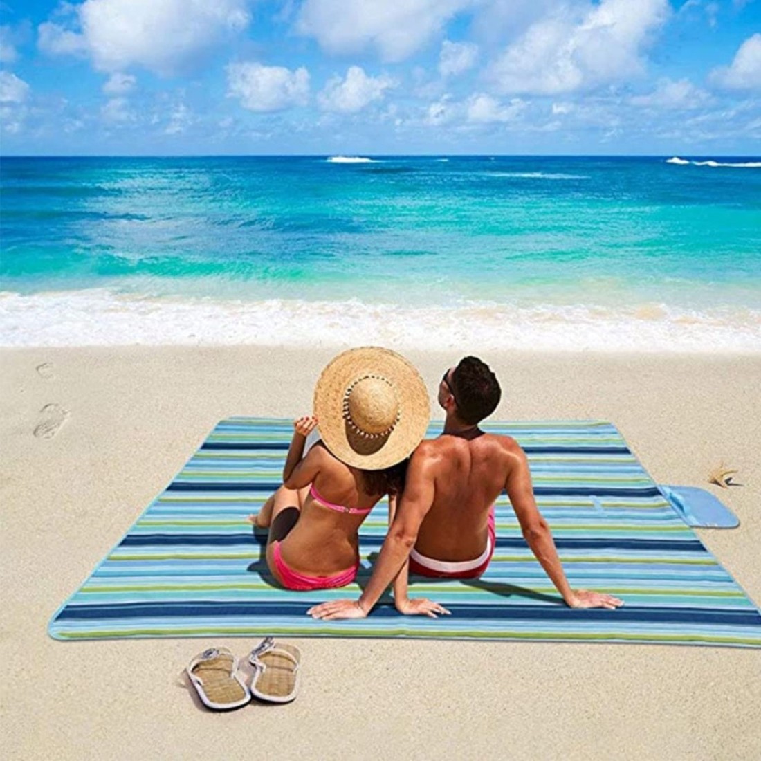 Lchkrep Picnic Blanket Beach Blankets 80x57 Large Sandproof Waterproof Camping Portable Travel Blanket Play Mat for Outdoor Indoor Family Beach Park GrassHiking Music Festival