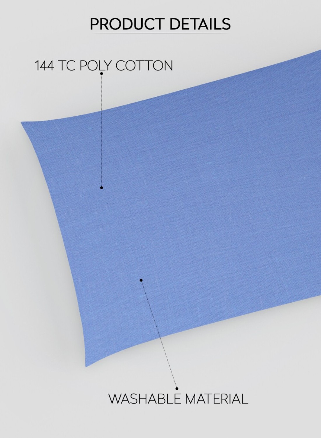 Parry Life Set Of 2pcs Pillow Case/Cover/Protector, All-Weather, 144TC Microfiber Poly-Cotton, Soft, High-Quality Stitching, 50 x 70 Centimeters, Made in UAE