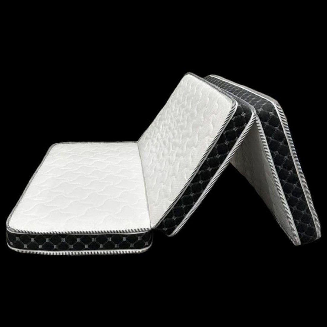Comfy Portable White Satin 180x90x10cm Medicated Folding Mattress with Black Border