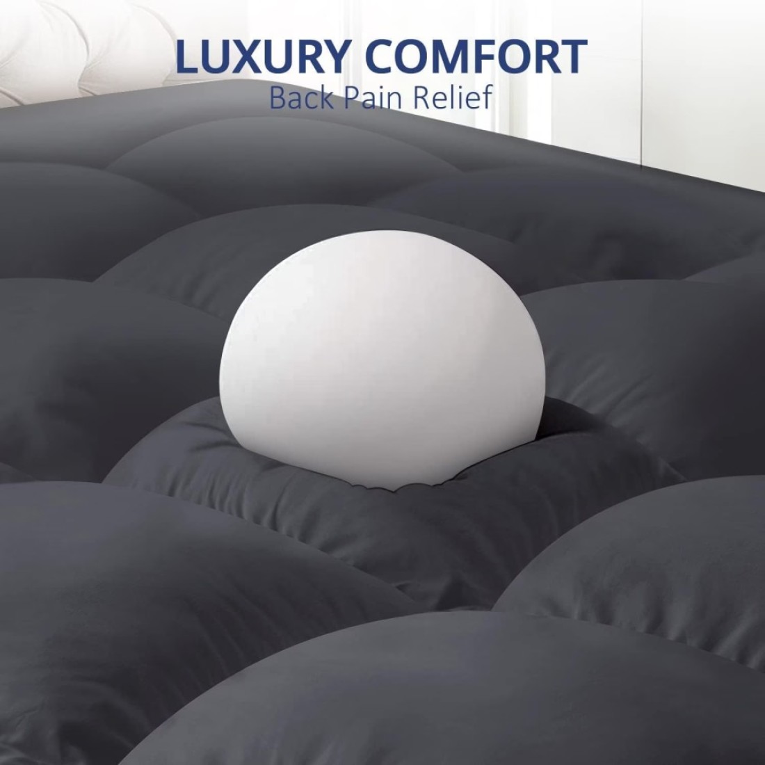 Vital Mattress Topper Soft Comfort White 500 GSM (Gray, Single Size - W 90 X L 200 Cm)