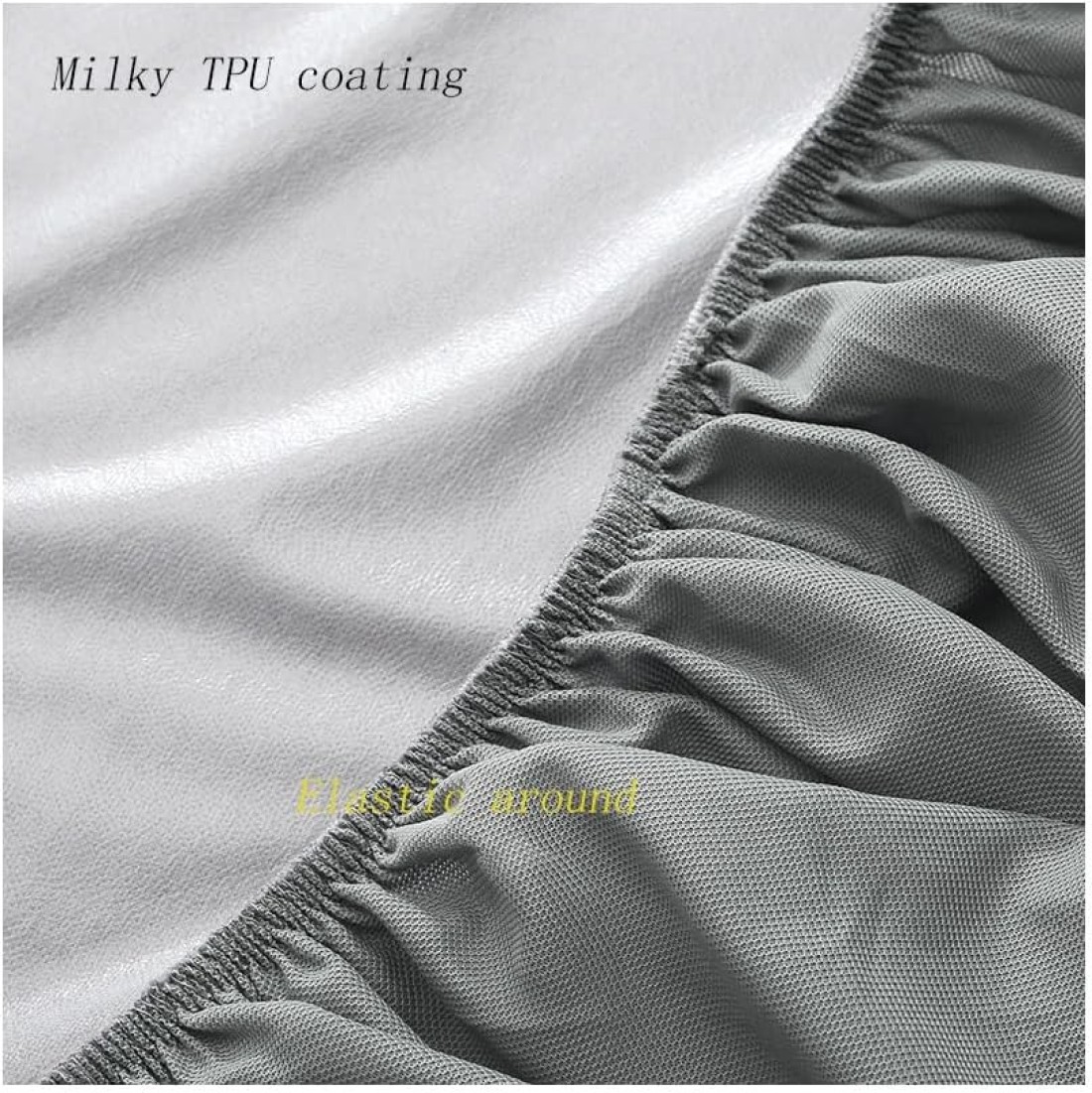 Tencel Waterproof Mattress Protector with 2 Pillowcases Double/Queen Size 150x200cm Tencel+TPU High Absorption Pad Cover for Bed 100% Waterproof Tencel Jersey Mattress Protector Grey