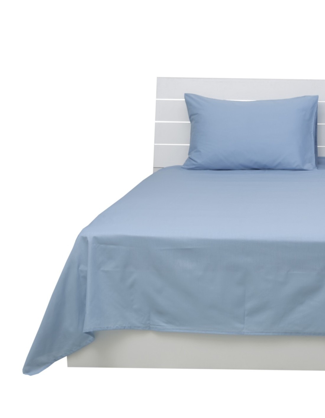 Deyarco Princess Flat Sheet 2pc-Fabric: Cotton Poly Easy Iron - Color: Lt. Blue -Size: Single 170X240cm + 1 Pillowcase Size: 50X75cm