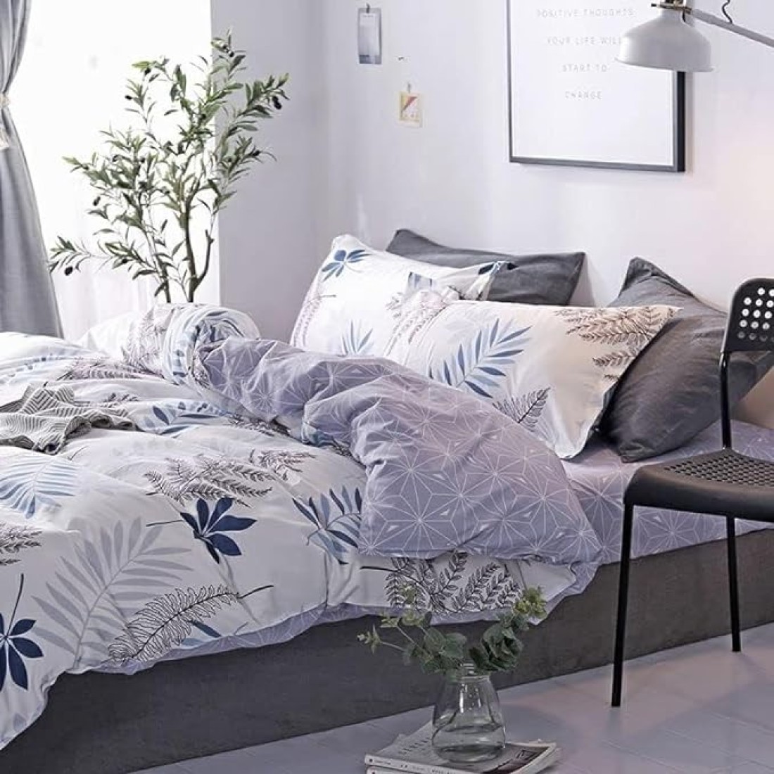 GOLDEN HOME 6-Piece King Size Duvet Cover Set, 1 Duvet Cover + 1 Fitted Sheet + 4 Pillow Cases, Microfibre, Muesli